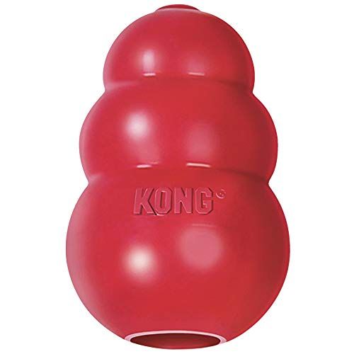 KONG - Класическа играчка за кучета, издръжлив естествен каучук - забавно за дъвчене, преследване и вземане - за големи кучета