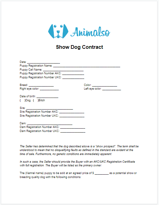 Mostra el contracte del gos