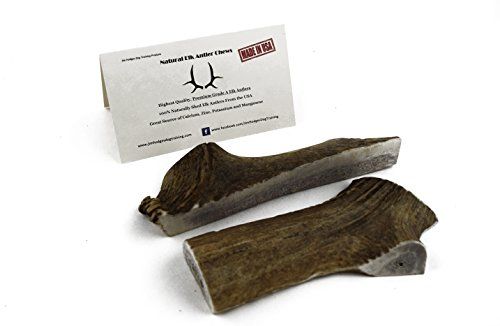 Marque JimHodgesDogTraining - Qualité Premium Elk Antler Dog Chew - Friandise en os de bois de cerf entier et fendu - Fabriqué aux États-Unis - Remise naturelle - Sans conservateurs (Split, Medium 2-Pack)