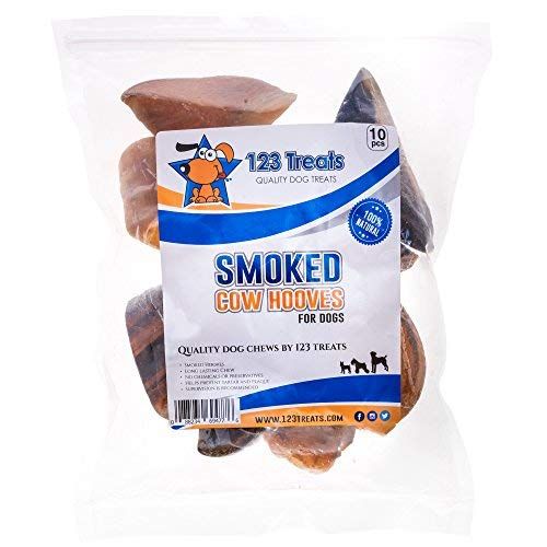 123 Treats - Móng bò hun khói (10 con) 100% tự nhiên cho chó nha khoa | Dog Beef Chew Hoof từ
