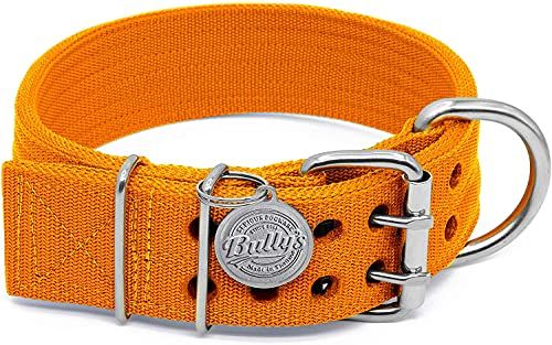 Pitbull-Halsband, Hundehalsband für große Hunde, Heavy Duty Nylon, Edelstahl-Hardware (groß, Orangensaft)