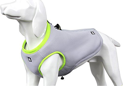 SGODA Dog Cooling Vest Harness Cooler Jacket Grau Grün Large