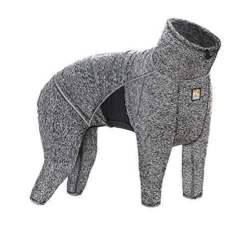Kurgo Dog Onesie Body Warmer | Bodysuit til hunde | Gendannelsesdragt | Pet pyjamas | Reducer angst | Indeholder Shedding | Snoråbning | Reflekterende | Stowe bundlag | Lyng sort/grå (lille)