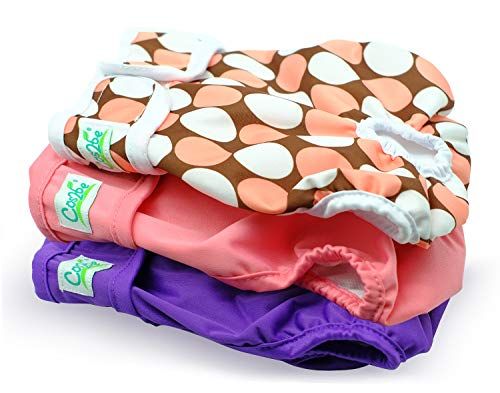 Cos2be женски кучета пелени измиваеми многократни опаковки, меки и удобни памперси за малки до средни кучета пакет от 3 (S)