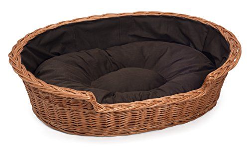 Prestige Wicker Dog Bed Basket, Large, Dark