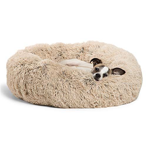 Best Friends by Sheri The Original Calming Donut Cat and Dog Bed in Shag Fur, Machine Washable, for Pets up to 25 lbs. - Liten 23