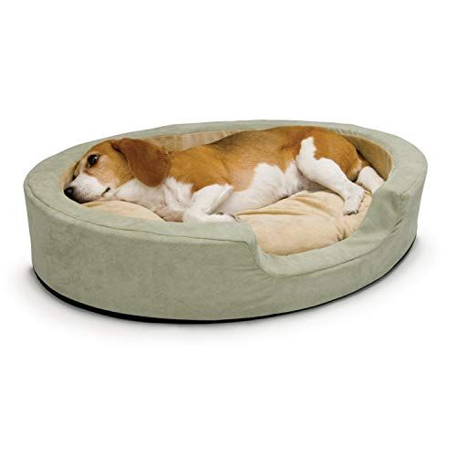 K&H Pet Products Pat de dormit termo-confortabil încălzit Pat pentru animale de companie Medium Sage 26