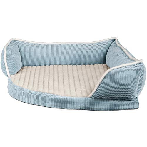 Paws & Pals Κρεβάτι Σκύλου για Κατοικίδια & Γάτες - Ξαπλώστρα Triangle Corner with Self Warming Cozy Inner Cushion for Home Crate & Travel - Medium, Blue