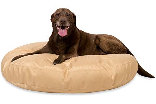 K9 Ballistics Round Dog Bed ขนาดใหญ่เกือบทำลายไม่ได้ & Chew Resistant, กันน้ำล้างทำความสะอาดได้ Tough Nesting หมอนสำหรับ Chewing Puppy - สำหรับสุนัขขนาดใหญ่ 42