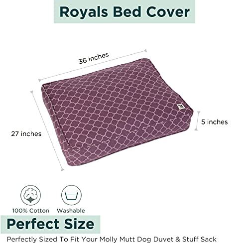 Molly Mutt Large Dog Bed Cover - Med Dog Bed Cover - Lit calmant pour chien - Lit pour chiot - Lit pour animal de compagnie - Grand couvre-lit pour chien - Couvre-lit pour chien lavable - Lit pour animal de compagnie avec housse amovible - Couvre-lit pour chien, Royals, Medium/Large (dd54b)