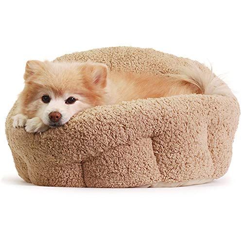 Best Friends by Sheri OrthoComfort Deep Dish Cuddler, Self-warming Joint-Relief Cat and Dog Bed, Machine Washable, For Pets up to 25 lbs. - (Standard, Beige Sherpa 20x20x12
