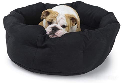 K9 Ballistics Кръгло легло за кучета Deep Den, Bagel, Donut и Deep Dish Style за гушкане, машинно пране (черно средно 30