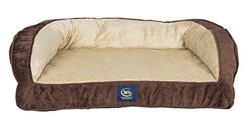 Tempat Tidur Pet Serta Ortho Quilted Couch, Besar, Mocha