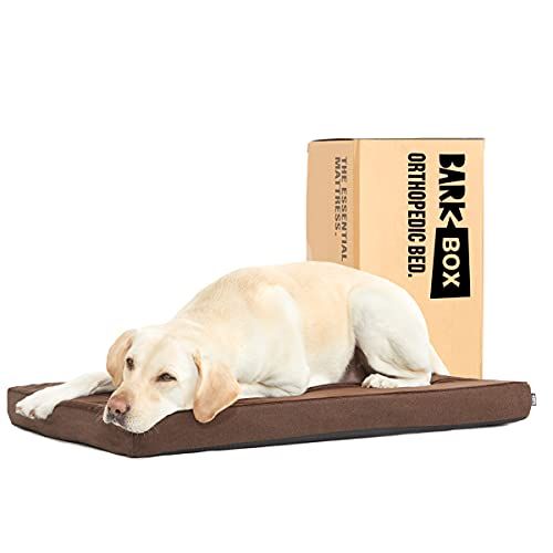 Barkbox Memory Foam Platform Kutyaágy | Plüss matrac az ortopéd ízületi tehermentesítéshez (nagyméretű, eszpresszó)