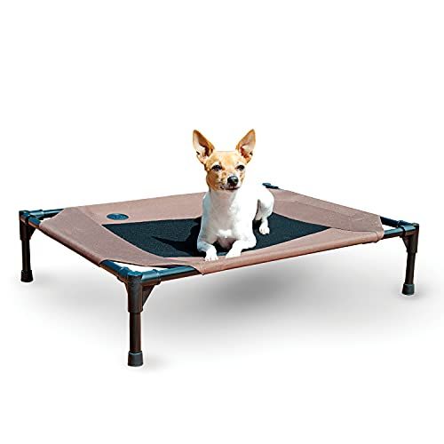 K&H מוצרים לחיות מחמד מיטת כלבים מקורית מוגבהת שוקולד/רשת רשת בינונית 25 X 32 X 7 אינץ 