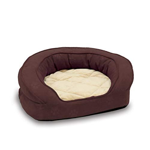 K&H PET PRODUCTS Deluxe Ortho Bolster Sleeper Lit pour animaux de compagnie Aubergine Paw Print Large 40 pouces