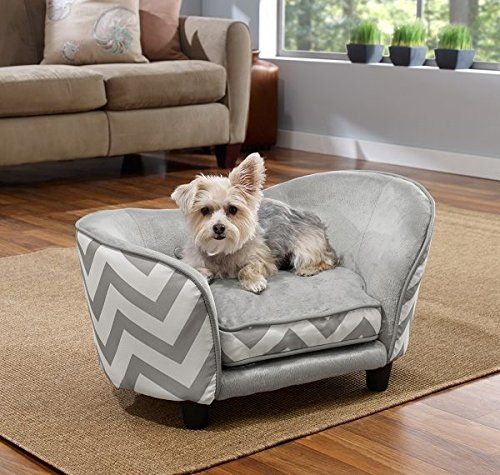 Enchanted Home Pet Snuggle Pet Sofa Bed, 26,5 x 16 x 16 tommer, grå