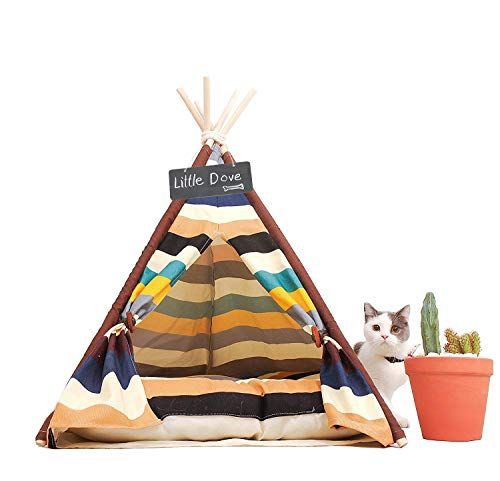 малко гълъбче Pet Teepee Dog (Puppy) & Cat Bed - Преносими палатки и къщички за домашни любимци за кучета (Puppy) & Cat Colorful Style 24 Inch no Cushion