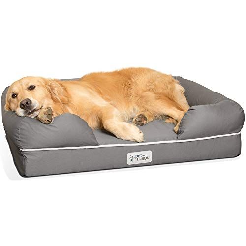 Легло за кучета PetFusion Ultimate, ортопедична пяна с памет, множество размери/цветове, възглавница със средна твърдост, водоустойчива подложка, ципове YKK, дишаща покривка от 35% памук, Cert. Безопасен за кожата, 3 години гаранция