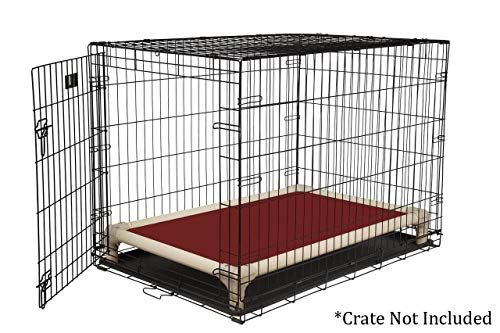 Kuranda Almond PVC Chewproof Dog Crate Bed - Grand (40x25) - Balistique - Bordeaux