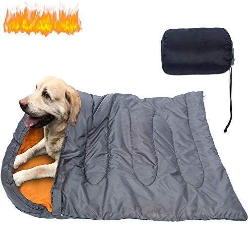 KUDES Sac de couchage pour chien imperméable et chaud lit pour chien compressible avec sac de rangement pour intérieur extérieur voyage camping randonnée sac à dos (43