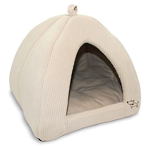 Bekalan Haiwan Peliharaan Terbaik Bekalan Haiwan Peliharaan Tempat Tidur Lembut-Khemah Pet untuk Anjing dan Kucing Beige Corduroy, 16