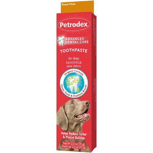 Cão de pasta de dentes natural Petrodex - amendoim - 2,5 onças (DSJ76011)