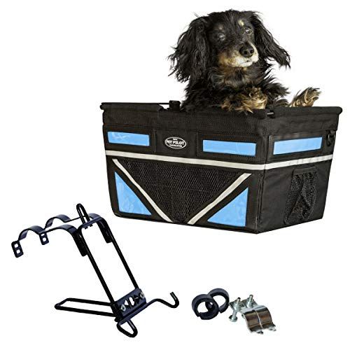 Travelin K9 Pet-Pilot MAX šunų dviračių krepšio laikiklis | 8 jūsų dviračio spalvų parinktys (neoninė mėlyna)