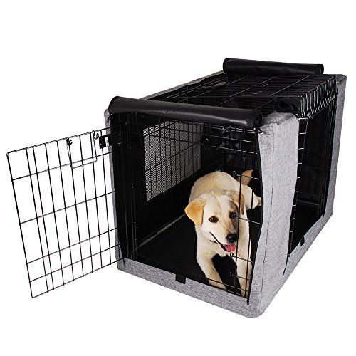 Petsfit Double Door Dog Cover Fits Wire Cage 36 x 23 x 25 Inci, hanya Cover