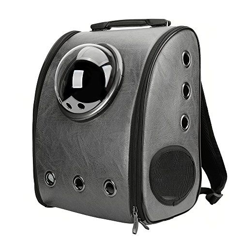 Nosič ruksaku Texsens pre mačky, super priedušný prenosný batoh, bublinové batohy pre mačky a šteňatá schválené leteckou spoločnosťou, navrhnuté na turistiku, cestovanie a prechádzky (prepínateľná jaseňová čierna)