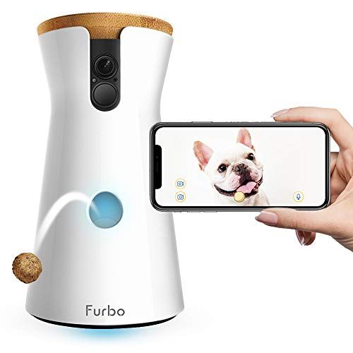Caméra pour chien Furbo : lancer de friandises, caméra pour animaux de compagnie Wifi Full HD et audio bidirectionnel, conçue pour les chiens, compatible avec Alexa (comme vu sur Ellen)