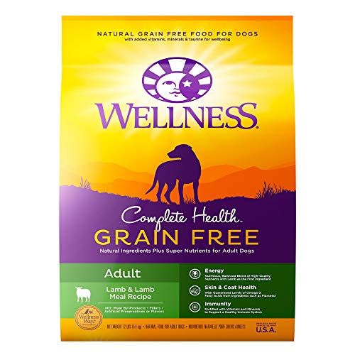 Уелнес Пълна здравословна суха храна за кучета без зърнени храни, агнешко, 12-килограмова торба
