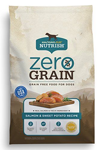 Rachael Ray Nutrish Nourriture sèche naturelle pour chiens Zero Grain, recette de saumon et de patate douce, 4 livres, sans céréales