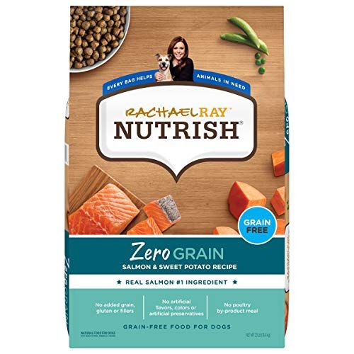 Rachael Ray Nutrish Zero Grain Nourriture sèche naturelle pour chiens, recette de saumon et de patate douce, 23 livres, sans céréales