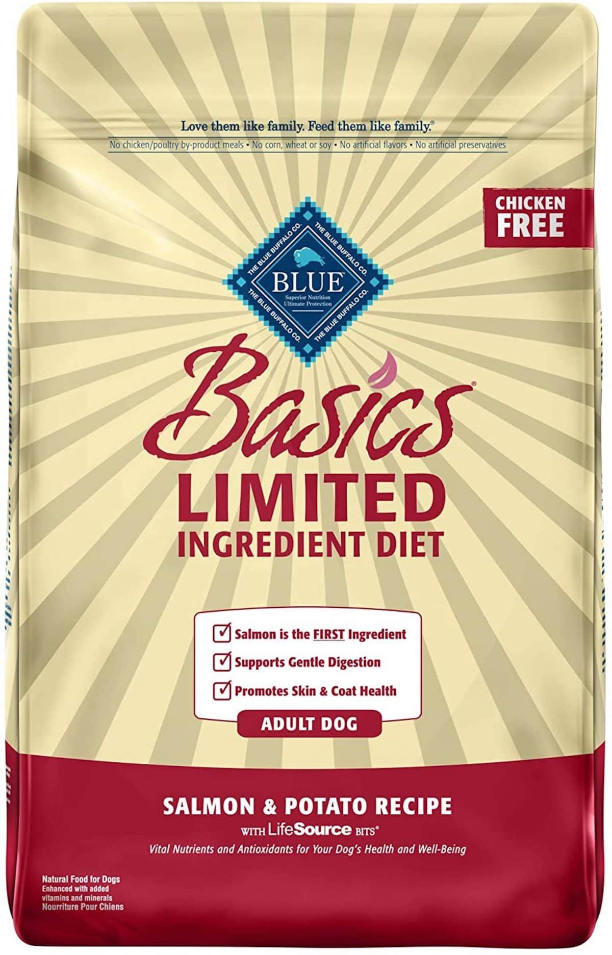 „Blue Buffalo Basics“ riboto ingrediento šunų maistas