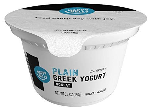 Merek Amazon - Yogurt Yunani Tanpa Lemak Happy Belly Plain, 5,3 Ons