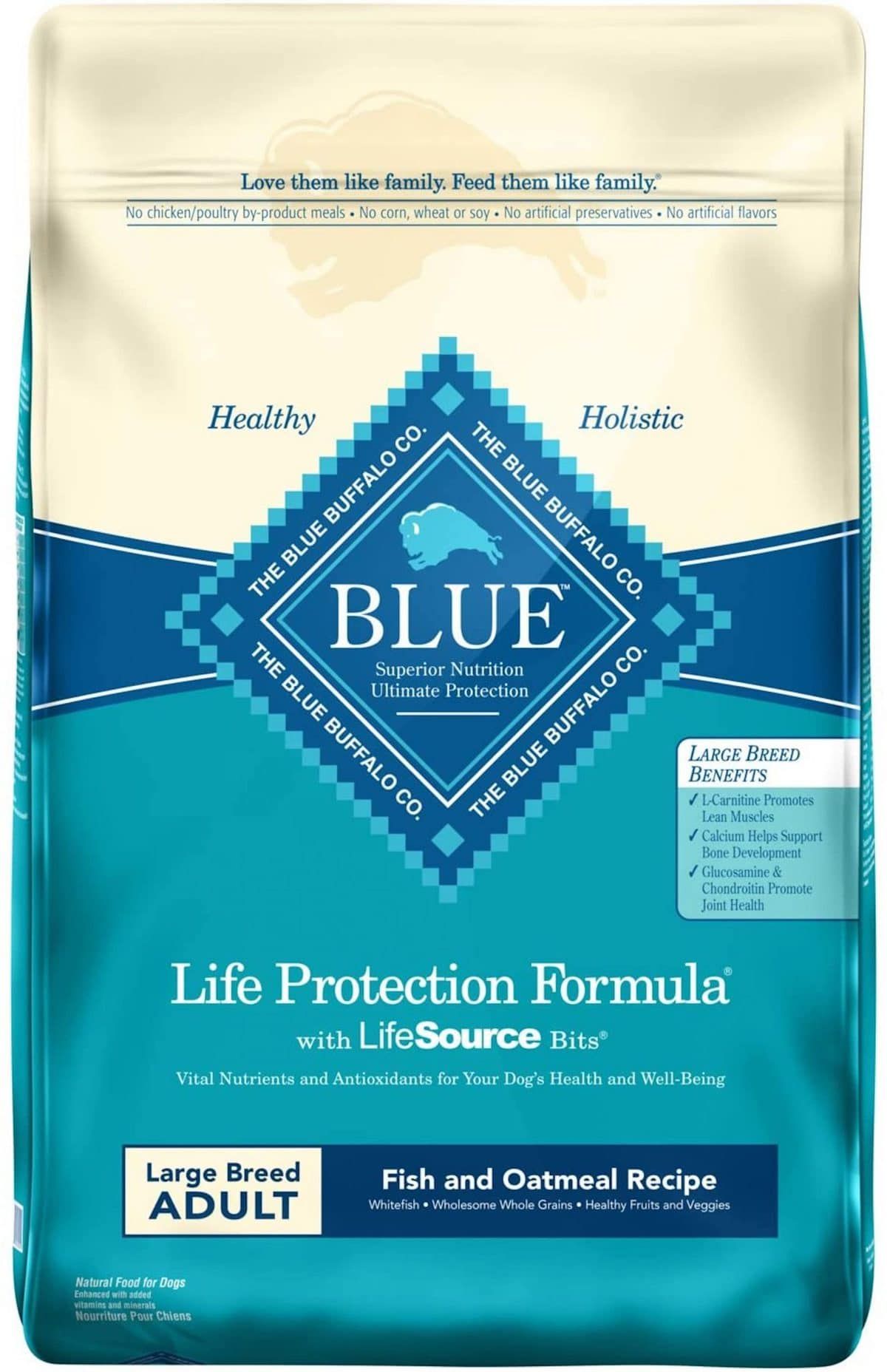 Blue Buffalo BLUE Life Protection žuvies ir avižinių dribsnių receptas