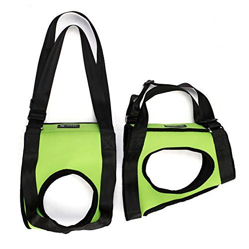 Lifeunion Dog Foreleg and Hind Rear Legs Sling Dog Lift Support Rehabilitation Harness for Elderly, Injured, Disabled Pets, Help Stand Up, Up/Down Stairs, Get In Car (S, สีเขียว)