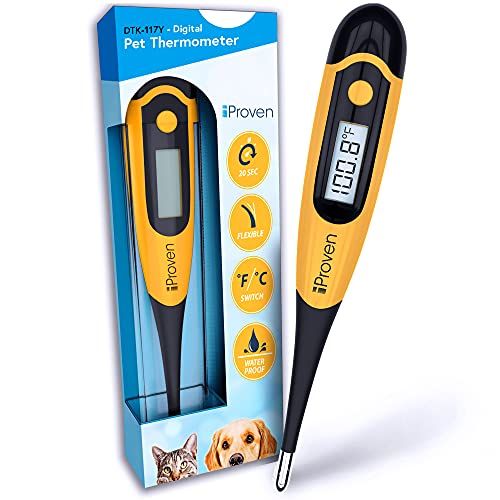 iProven Haustier-Thermometer (Termometro) zur genauen Fiebererkennung – Geeignet für Katzen/Hunde – Wasserdichtes Haustier-Thermometer – Schnelle Messwerte Katzen-Thermometer/Hunde-Thermometer – DT-K117A 2020