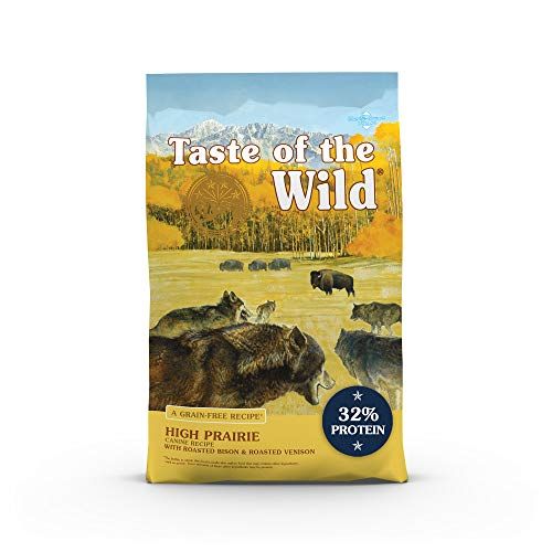 Taste of the Wild High Prairie Psí bezzrnný recept s pečeným bizónom a zverinou pre dospelých, suché krmivo pre psy, vyrobené z vysokého obsahu bielkovín zo skutočného mäsa a zaručených živín 28 libier