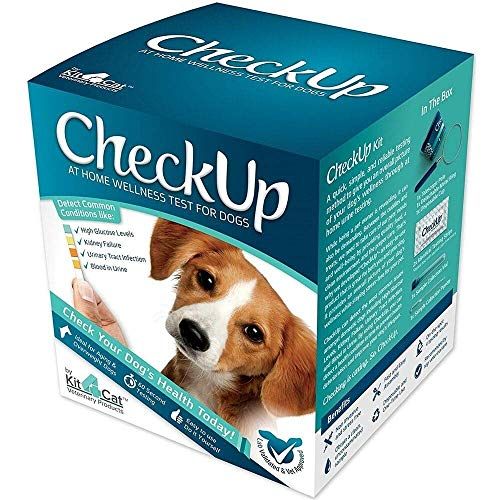 CheckUp Kit at Home Wellness Test for DOGS - телескопическая штанга и съемная чашка для сбора мочи и тест-полоски для выявления диабета, заболеваний почек, ИМП и крови в моче