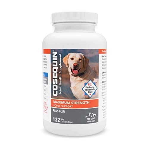 Nutramax Laboratories COSEQUIN Максимална здравина Добавка за стави плюс MSM - с глюкозамин и хондроитин - за кучета с всякакви размери