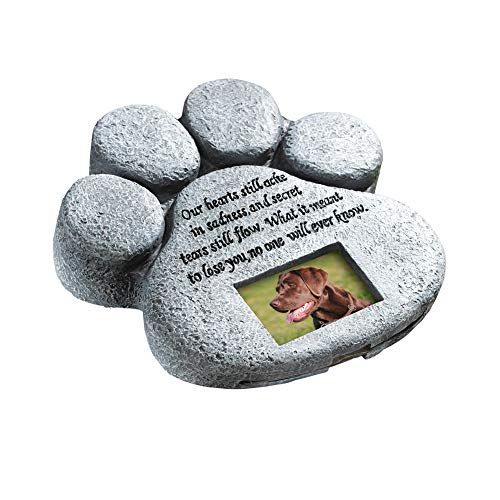 ETC Paw Print Pet Outdoor Memorial Stone ، مع 2