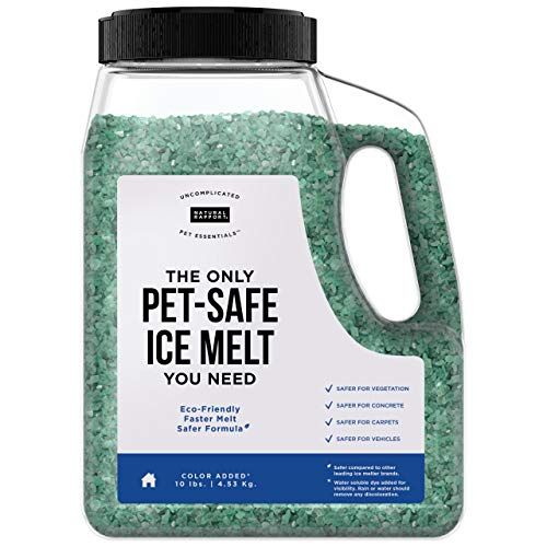 Natural Rapport Pet Friendly Ice Melt - ปราศจากแคลเซียมคลอไรด์, Pet Safe Ice Melter, Rock Salt Alternative - สูตร Deicer ปล่อยเวลานานขึ้น 3 เท่า (10 ปอนด์)