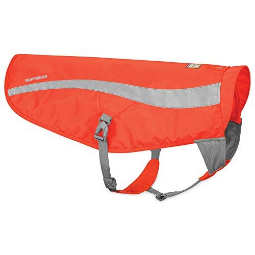 RUFFWEAR, яке за писта Висока видимост Отразяващо защитно яке за кучета, Blaze Orange, Small/Medium