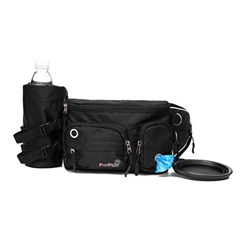 ФурПалс торба за пас у пасу - Фанни пакет за обуку и шетњу малих и средњих паса - лаган, чврст дизајн - дозатор за кесе, држач за флаше, склопива чинија за воду