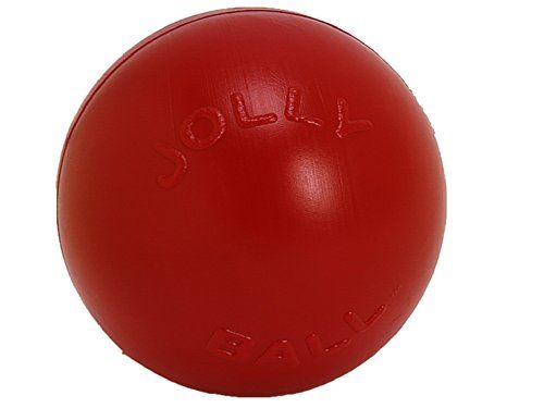 Jolly Pets Push-n-Play Ball Dog Toy, 10 Inci / Besar, Merah (310 RD)