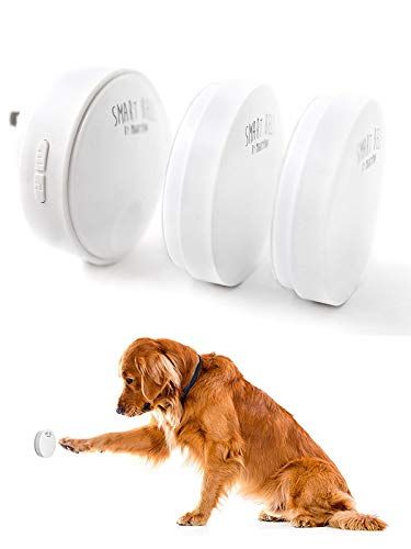 Mighty Paw Smart Bell 2.0, sonnette de communication pour chien, sonnette à bouton-poussoir ultralégère (2 activateurs, blanc)