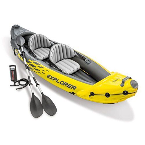 Kayak Intex Explorer K2, ensemble de kayak gonflable pour 2 personnes avec rames en aluminium et pompe à air à haut débit