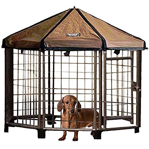 Advantek 3 fod bærbar indendørs udendørs galvaniseret stål kæledyr og hundepavillon med vejrbestandigt vendbart betræk